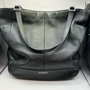 Coach Black Leather Tote Bag